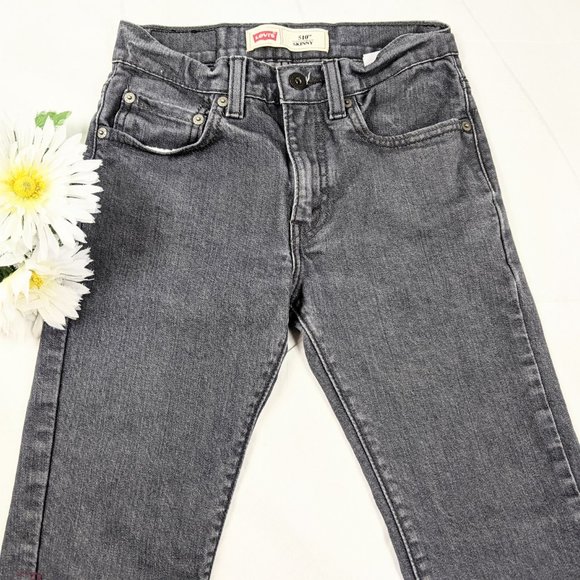 Levi's 510 Boy's Gray Skinny Fit Straight Jeans - Picture 3 of 9